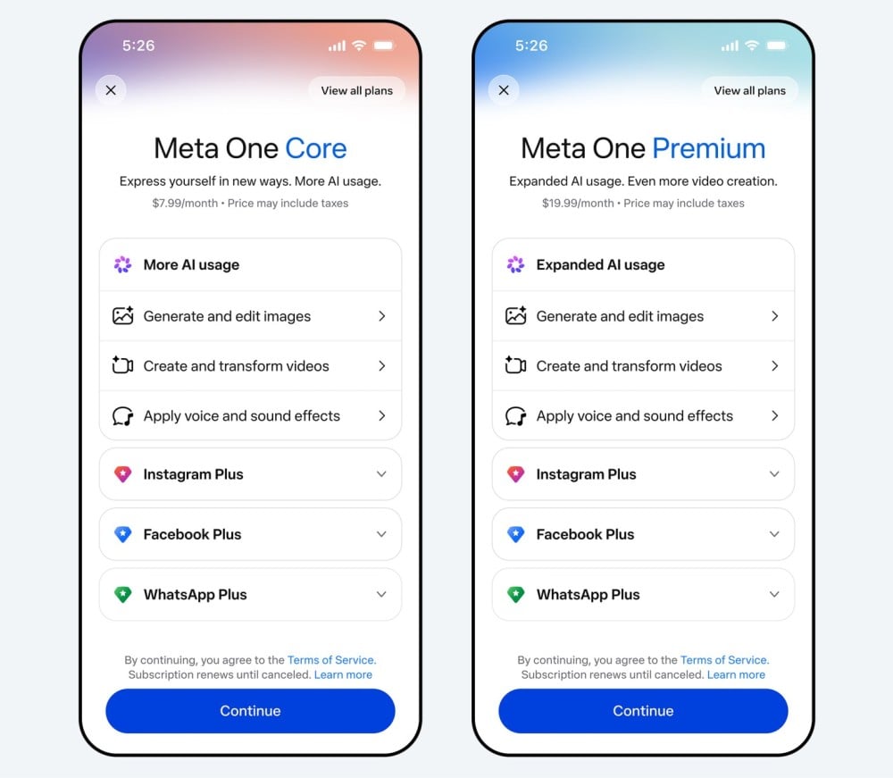 Meta 推出 Meta One 订阅服务，购买 Facebook、Instagram、WhatsApp 特权