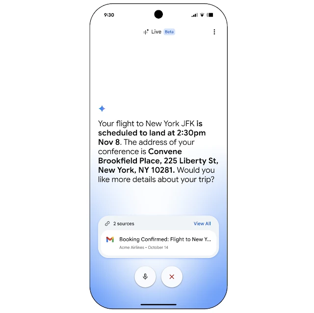 Google 推出 Gmail Live 语音功能，可用语音搜索邮件