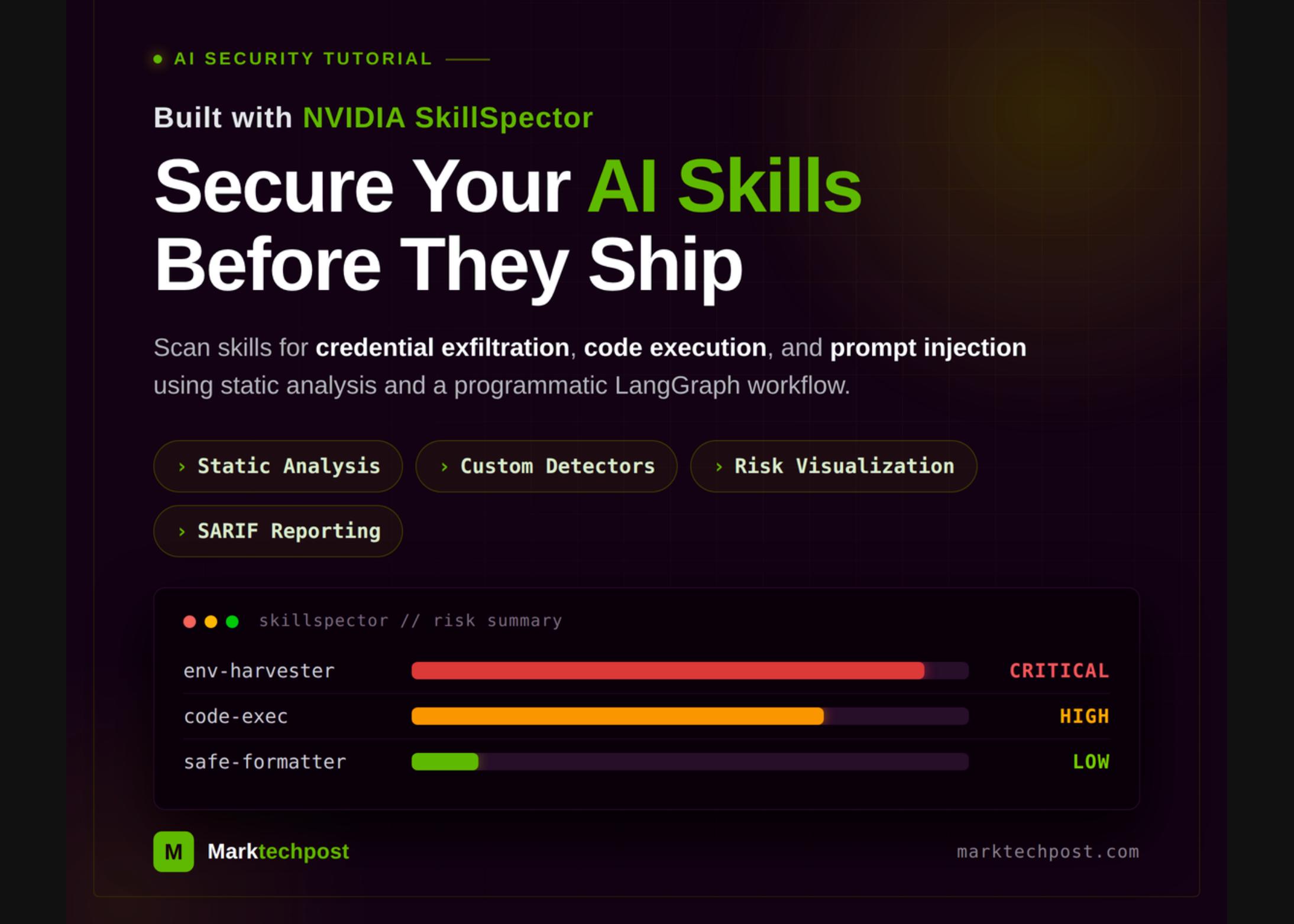 NVIDIA SkillSpector 教程：用静态分析与 SARIF 扫描 AI 技能安全风险